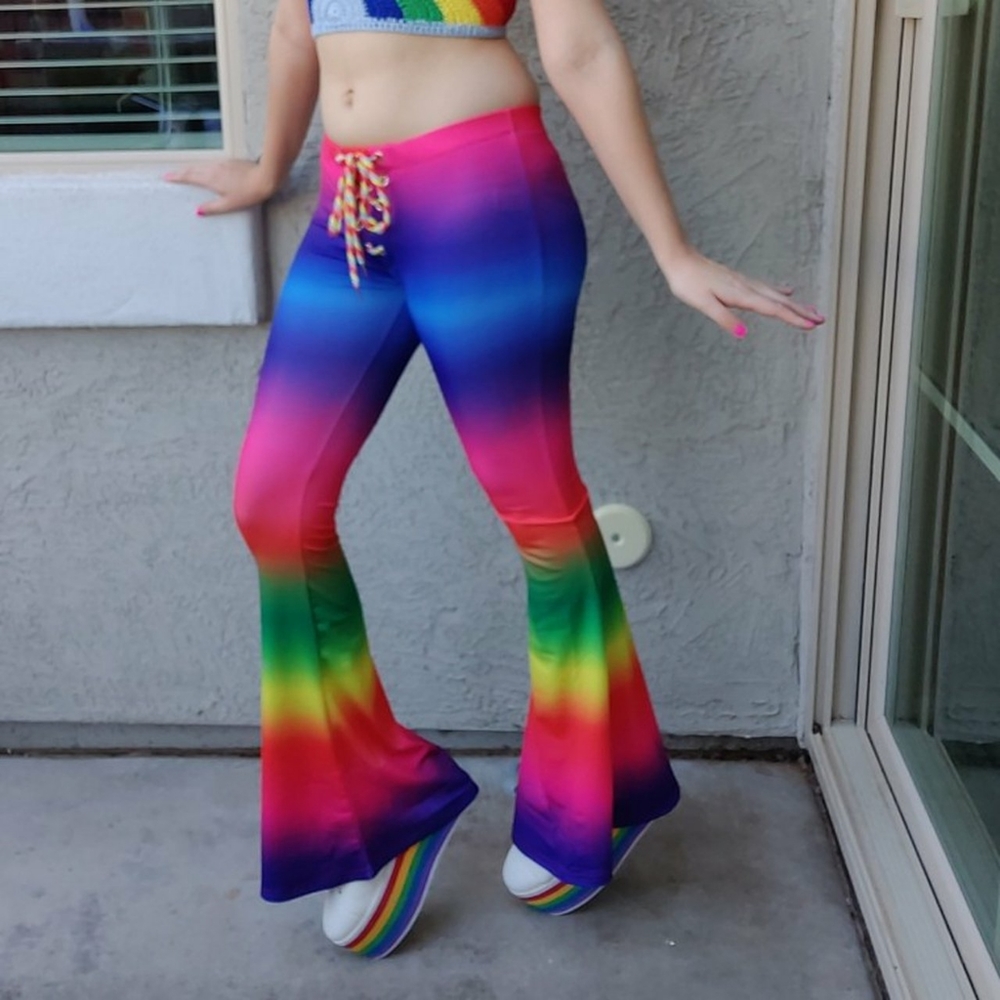 Rainbow current mood bell bottoms